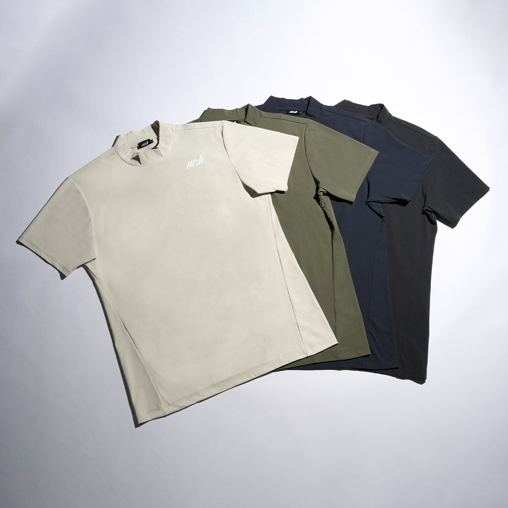 モックネックTシャツ シンプルロゴ<NERA-3ES>