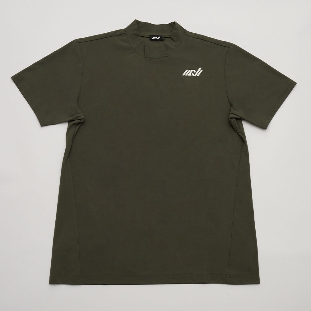 モックネックTシャツ シンプルロゴ<NERA-3ES>